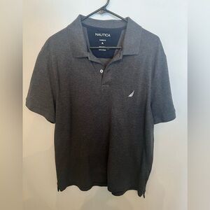 NAUTICA CLASSIC FIT DECK POLO. SIZE XL SHORT SLEEVE GRAY MENS SHIRT